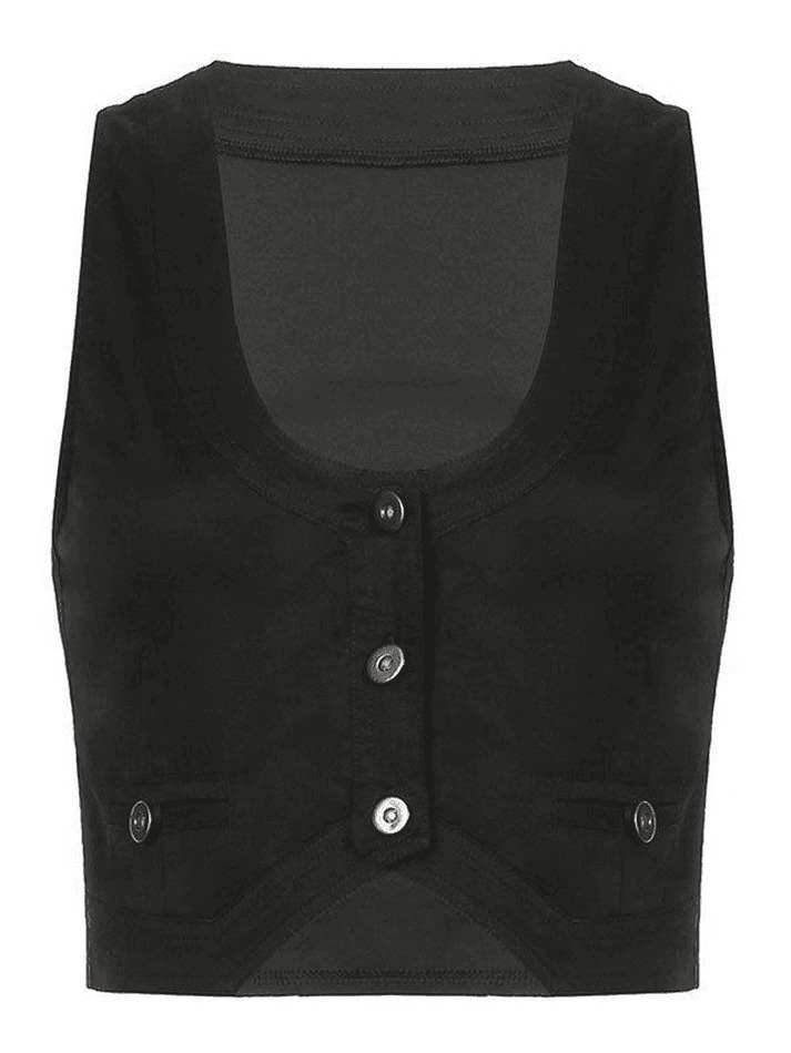 Y2K Aesthetic Button Front Corset Top - Coquette Grunge Fashion with Pastel Goth Touch