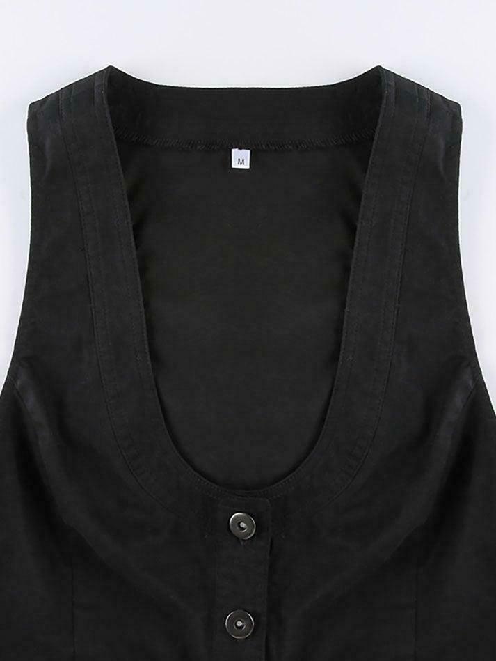 Y2K Aesthetic Button Front Corset Top - Coquette Grunge Fashion with Pastel Goth Touch