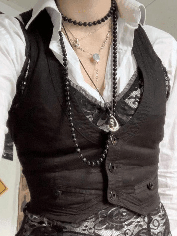 Y2K Aesthetic Button Front Corset Top - Coquette Grunge Fashion with Pastel Goth Touch