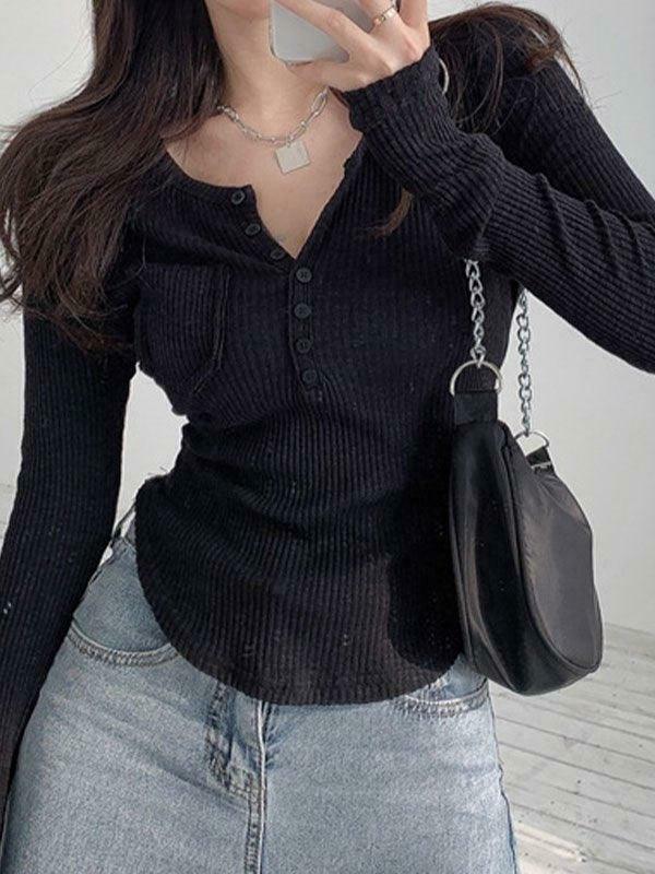 Y2K Aesthetic Button Front Crop Knit Top for Women - Coquette & Grunge Style Fashion