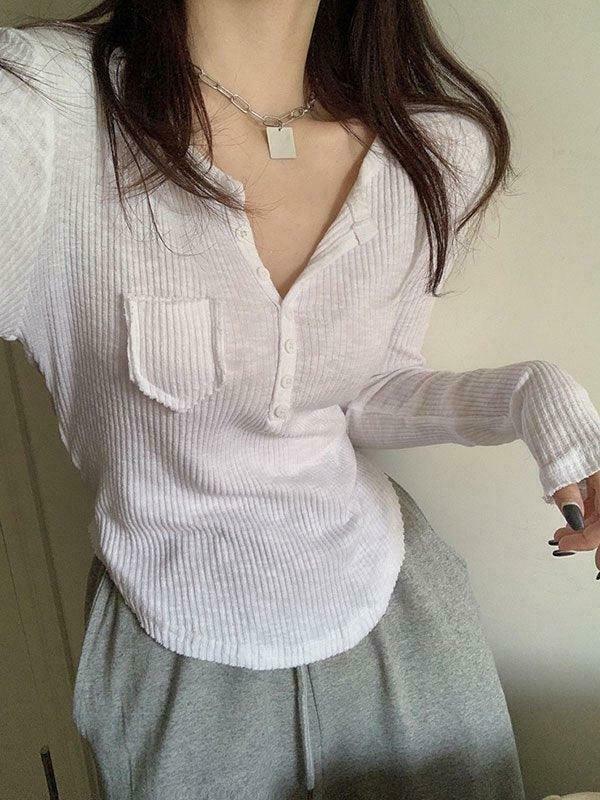 Y2K Aesthetic Button Front Crop Knit Top for Women - Coquette & Grunge Style Fashion