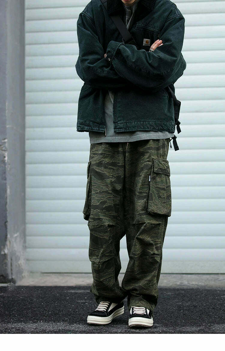 Y2K Aesthetic Camo Cargo Pants: Coquette Style Grunge Fashion for Women