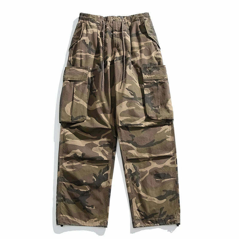 Y2K Aesthetic Camo Cargo Pants: Coquette Style Grunge Fashion for Women