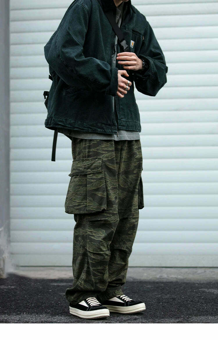 Y2K Aesthetic Camo Cargo Pants: Coquette Style Grunge Fashion for Women