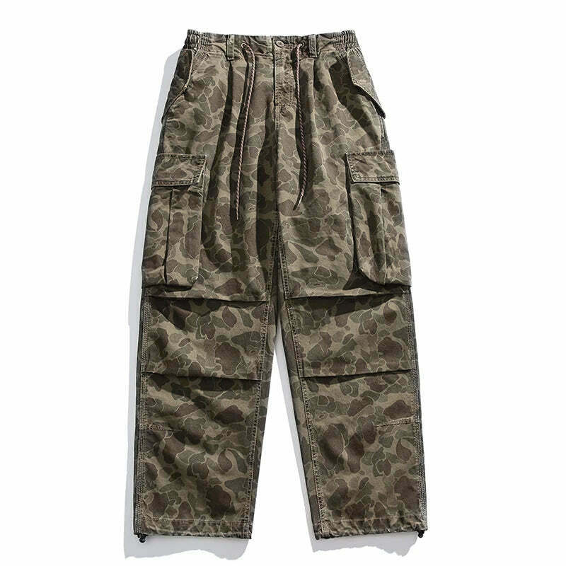 Y2K Aesthetic Camo Cargo Pants: Coquette Style Grunge Fashion for Women