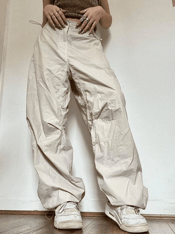Y2K Aesthetic Cargo Pants for Women - Coquette Grunge Pastel Goth Style