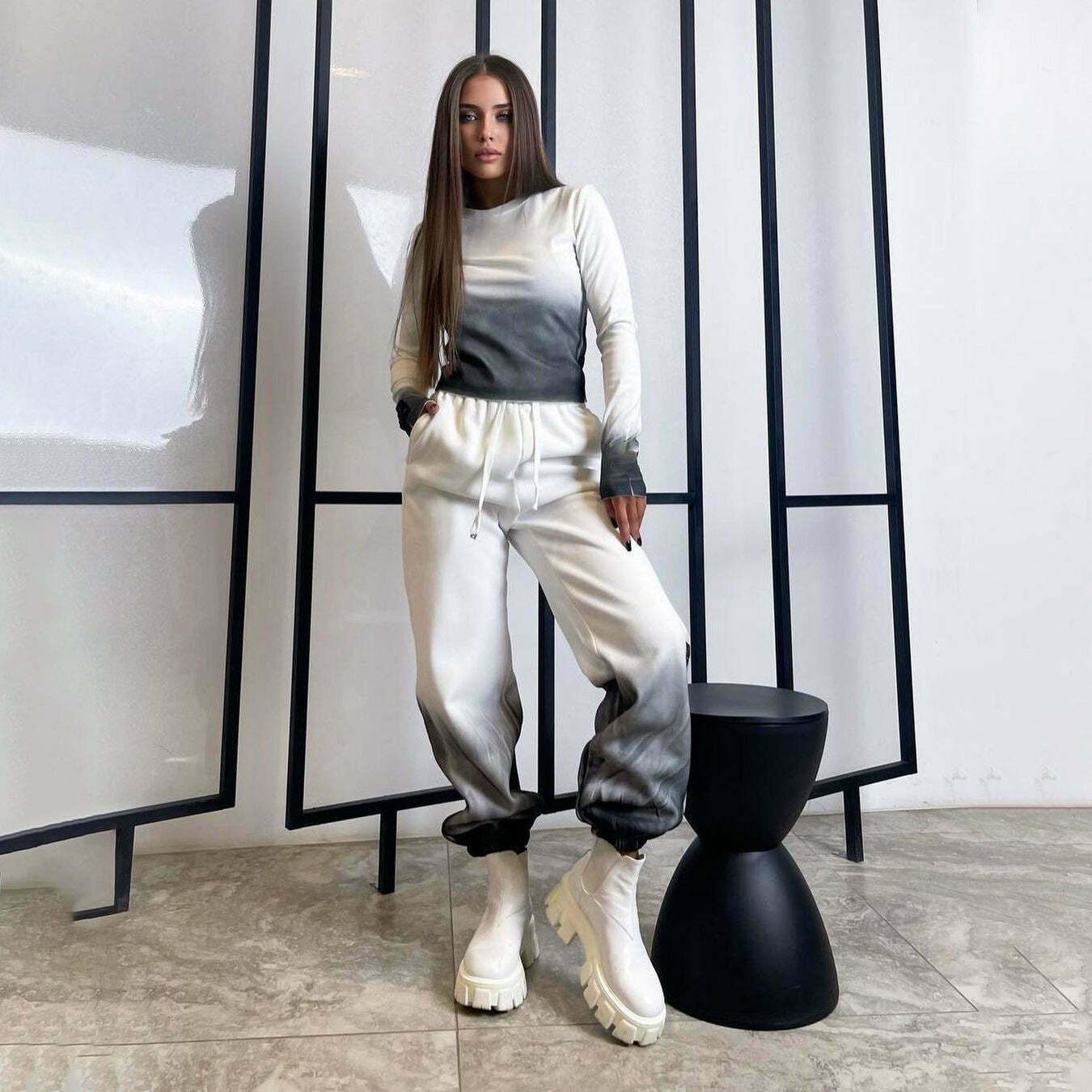 Y2K Aesthetic Cargo Skirt & Hoodie Set for Urban Street Style Women