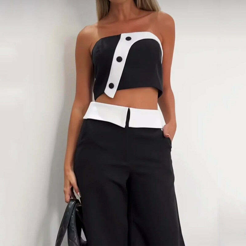 Y2K Aesthetic Cargo Skirt and Comfy Hoodie Set with Coquette Style Vest and Wide Leg Pants