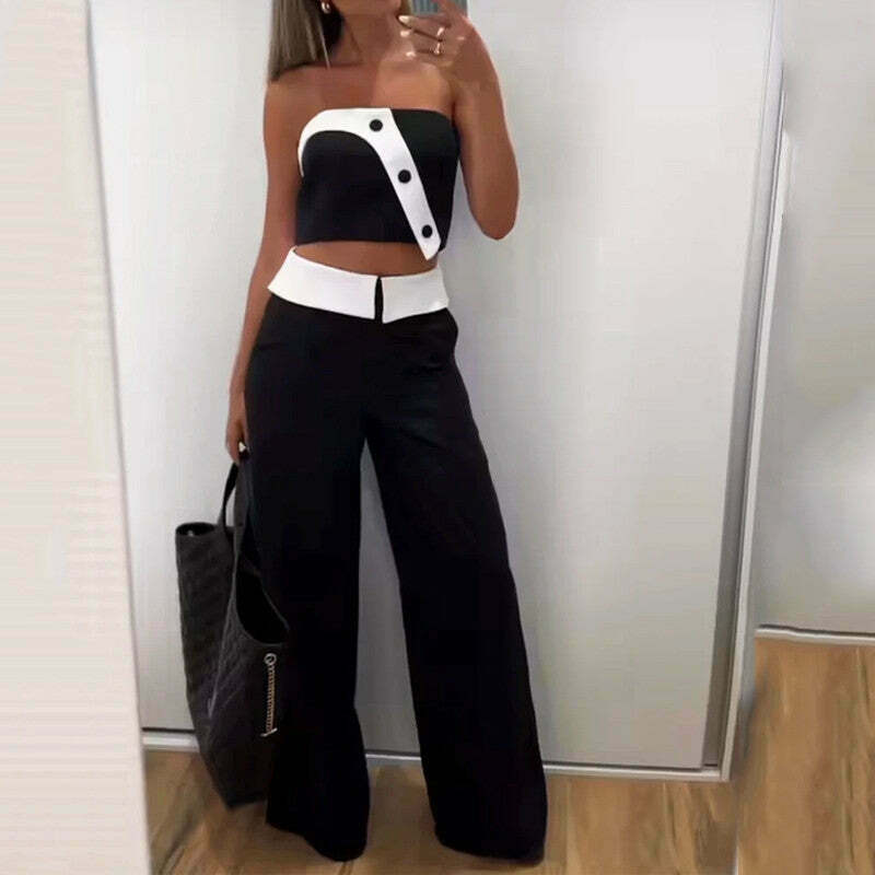 Y2K Aesthetic Cargo Skirt and Comfy Hoodie Set with Coquette Style Vest and Wide Leg Pants