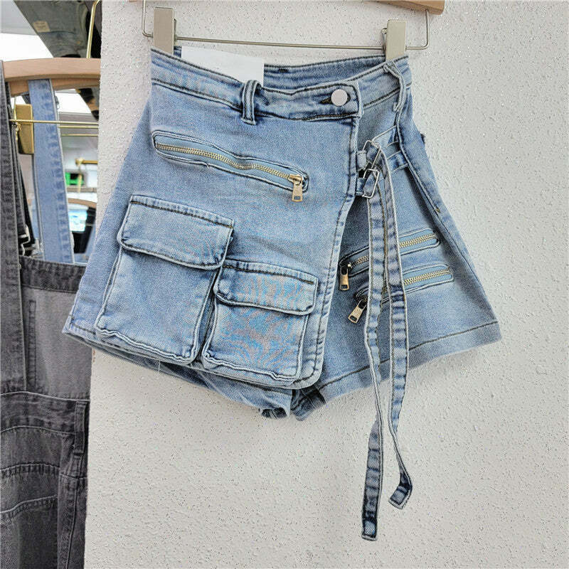 Y2K Aesthetic Cargo Skirt: Coquette Grunge with Pastel Goth & Old Money Elegance