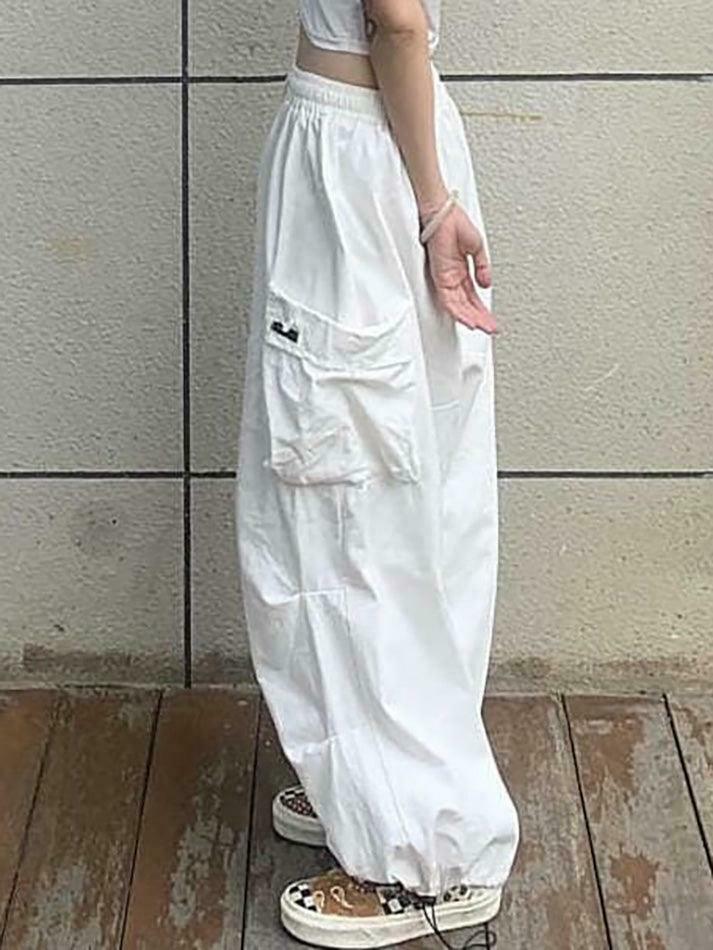 Y2K Aesthetic Cargo Skirt: Coquette Style Grunge Fashion - Drawstring Cargo Joggers