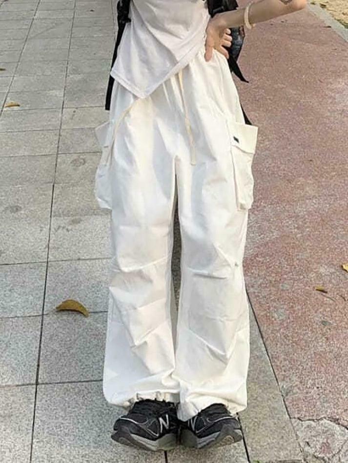 Y2K Aesthetic Cargo Skirt: Coquette Style Grunge Fashion - Drawstring Cargo Joggers