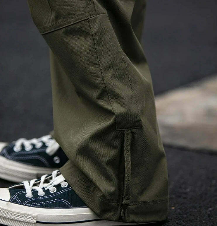 Y2K Aesthetic Cargo Skirt: Coquette Style Grunge Fashion for Women - Straight Leg Twill Cargo Pants