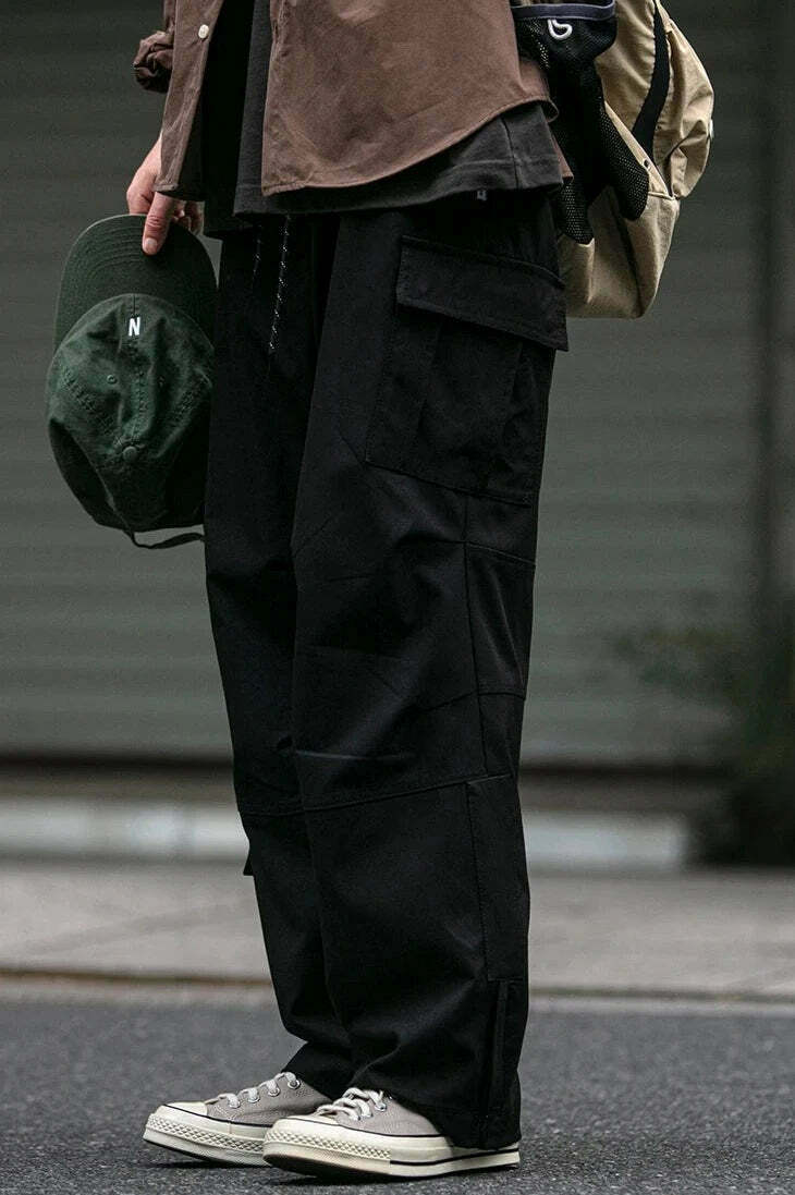 Y2K Aesthetic Cargo Skirt: Coquette Style Grunge Fashion for Women - Straight Leg Twill Cargo Pants
