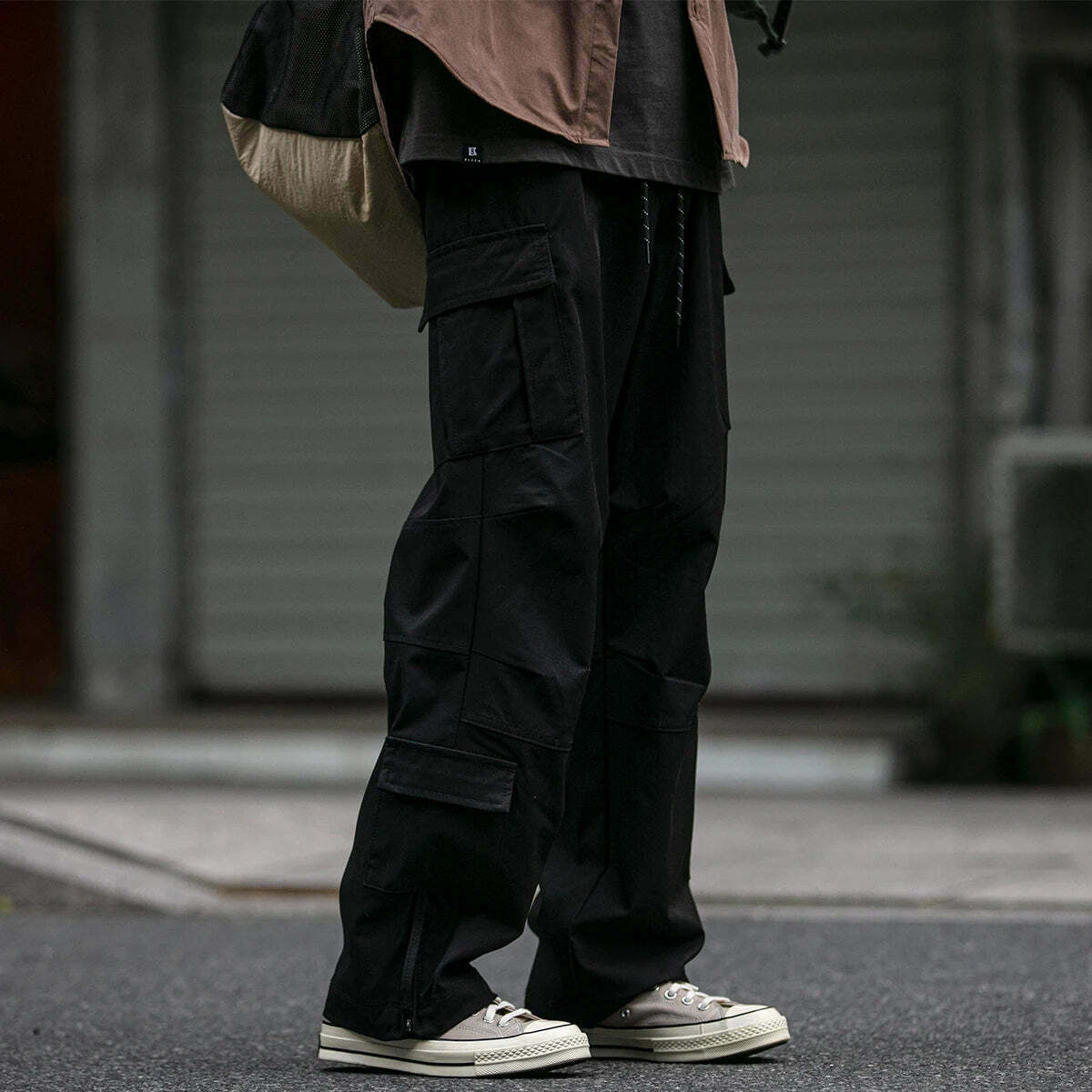 Y2K Aesthetic Cargo Skirt: Coquette Style Grunge Fashion for Women - Straight Leg Twill Cargo Pants