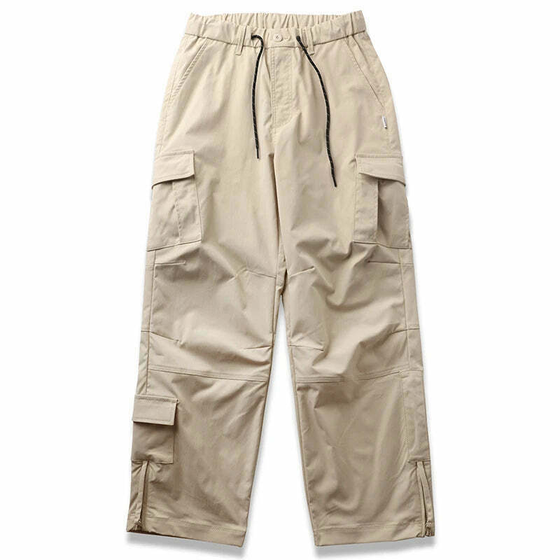Y2K Aesthetic Cargo Skirt: Coquette Style Grunge Fashion for Women - Straight Leg Twill Cargo Pants