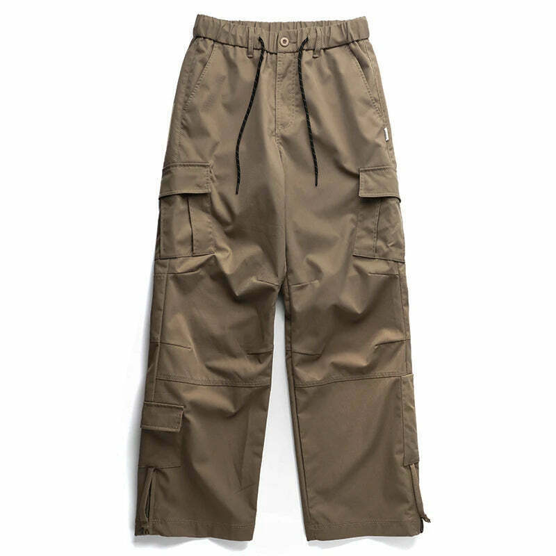 Y2K Aesthetic Cargo Skirt: Coquette Style Grunge Fashion for Women - Straight Leg Twill Cargo Pants