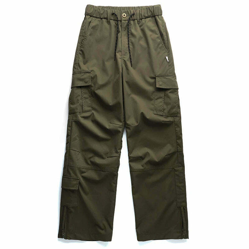 Y2K Aesthetic Cargo Skirt: Coquette Style Grunge Fashion for Women - Straight Leg Twill Cargo Pants