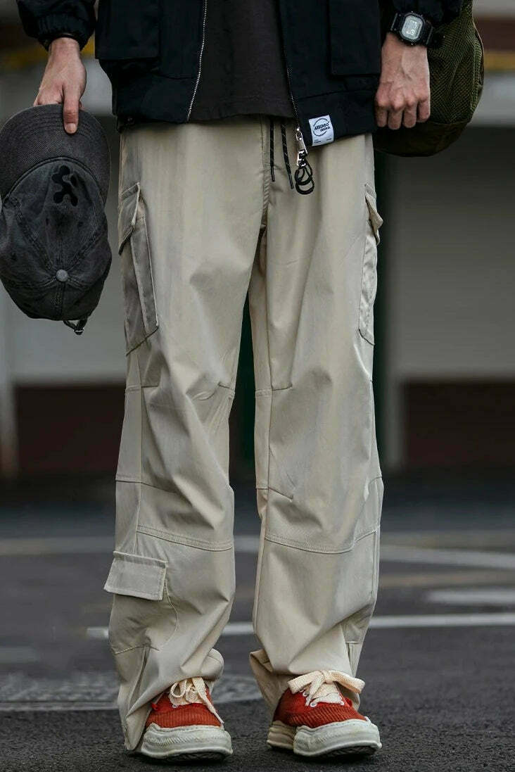 Y2K Aesthetic Cargo Skirt: Coquette Style Grunge Fashion for Women - Straight Leg Twill Cargo Pants