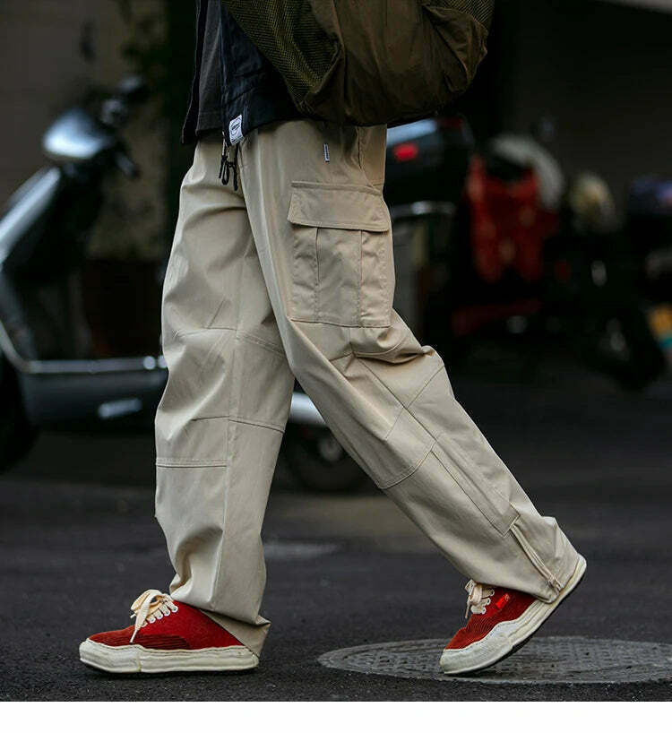 Y2K Aesthetic Cargo Skirt: Coquette Style Grunge Fashion for Women - Straight Leg Twill Cargo Pants