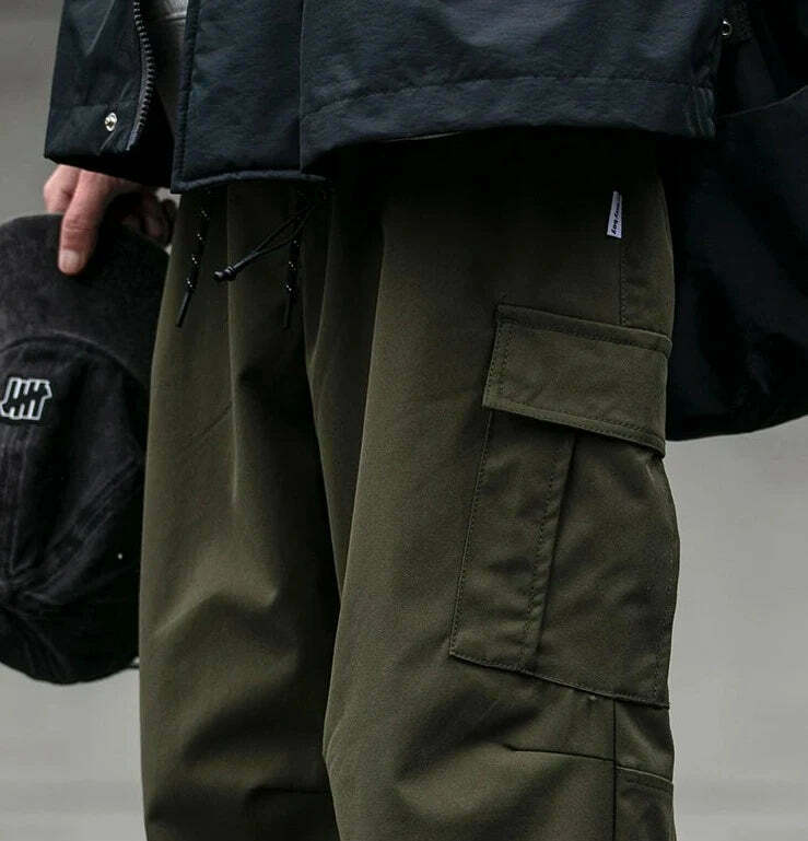 Y2K Aesthetic Cargo Skirt: Coquette Style Grunge Fashion for Women - Straight Leg Twill Cargo Pants