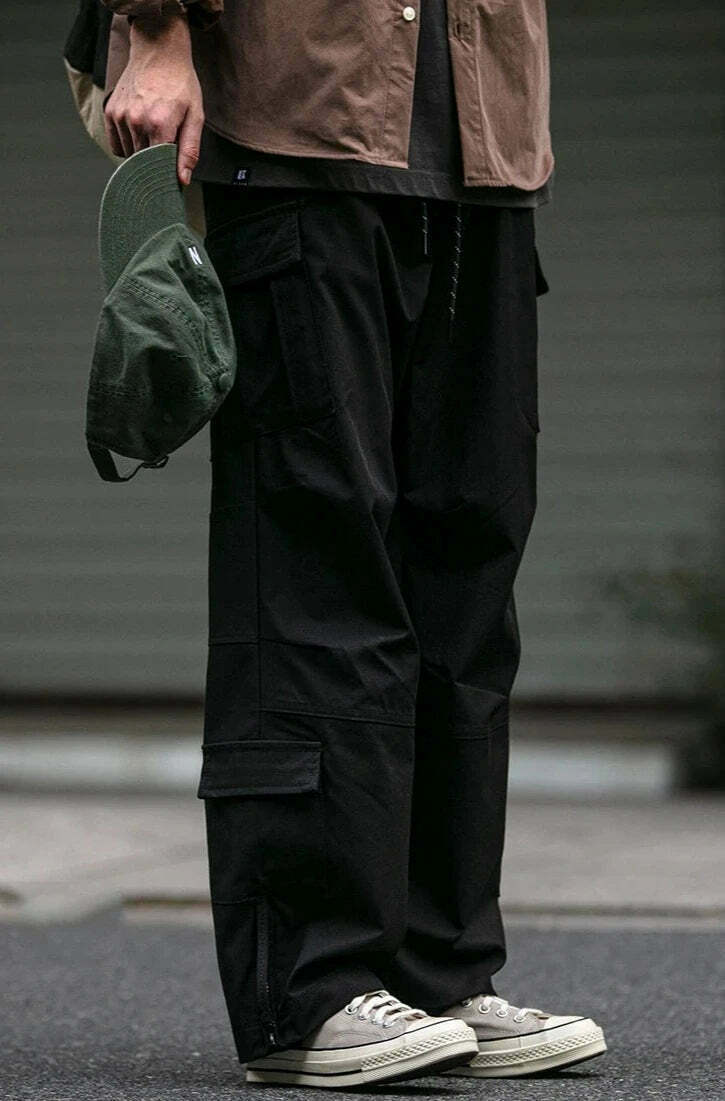 Y2K Aesthetic Cargo Skirt: Coquette Style Grunge Fashion for Women - Straight Leg Twill Cargo Pants