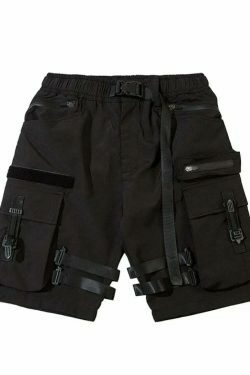 Y2K Aesthetic Cargo Skirt: Coquette Style Grunge Fashion for Women - Tactical Utility Cargo Shorts