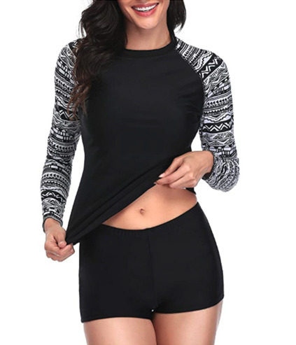 Y2K Aesthetic Cargo Skirt: Coquette Style Grunge Fashion Print Long Sleeve Slim Split Bikini