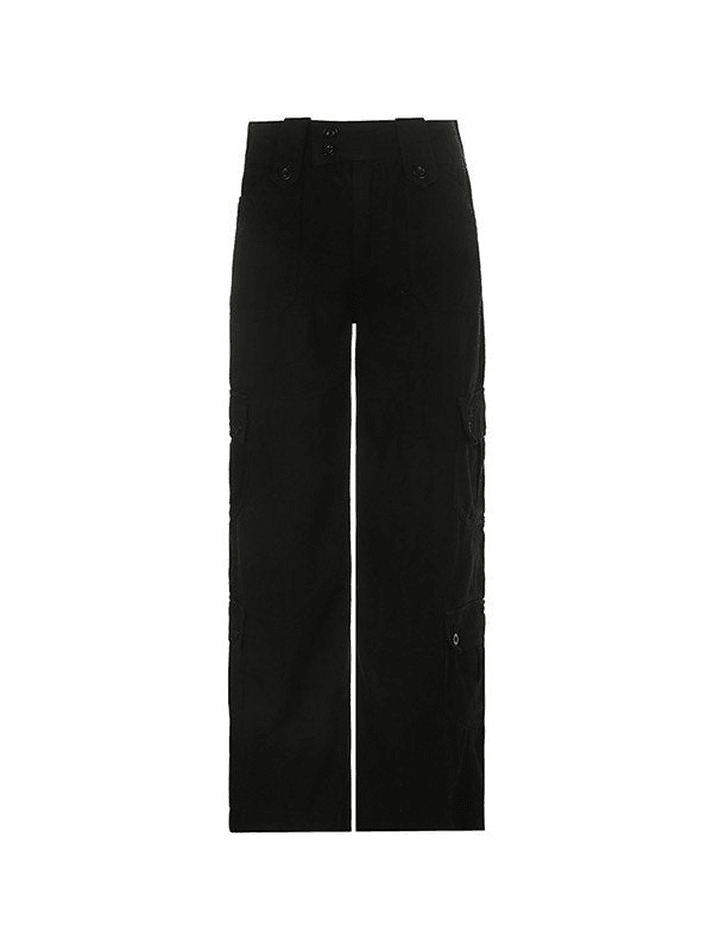 Y2K Aesthetic Cargo Skirt: Coquette Style Grunge Fashion with Buttoned Straight Leg Jeans