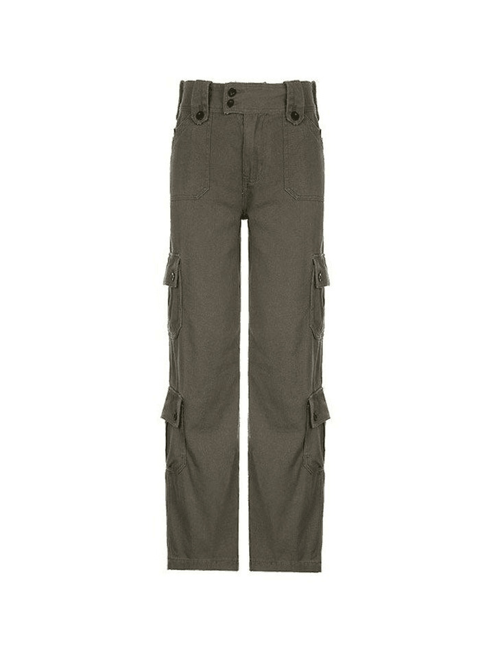 Y2K Aesthetic Cargo Skirt: Coquette Style Grunge Fashion with Buttoned Straight Leg Jeans