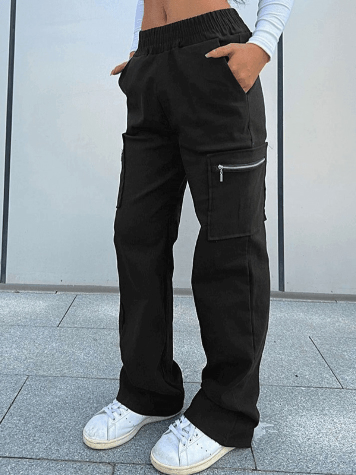 Y2K Aesthetic Cargo Skirt: Coquette Style Grunge Fashion with Pocket Zipper Detail
