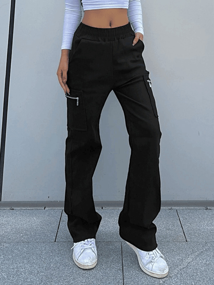 Y2K Aesthetic Cargo Skirt: Coquette Style Grunge Fashion with Pocket Zipper Detail