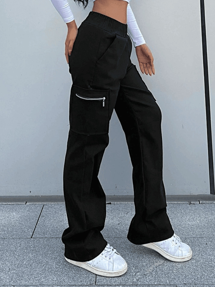 Y2K Aesthetic Cargo Skirt: Coquette Style Grunge Fashion with Pocket Zipper Detail