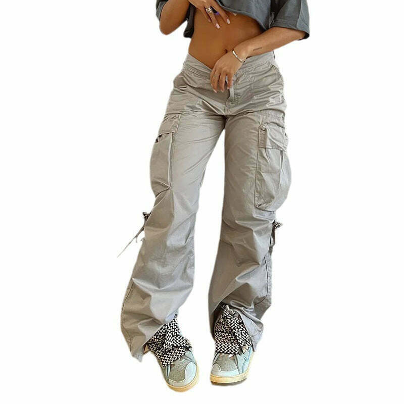 Y2K Aesthetic Cargo Skirt: Coquette Style Grunge Fashion with Street Style Pants and Large Pockets