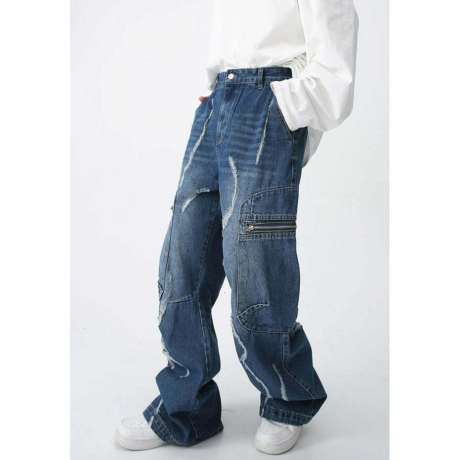Y2K Aesthetic Cargo Skirt: Coquette Style Grunge Outfit with Loose Fit Cargo Jeans