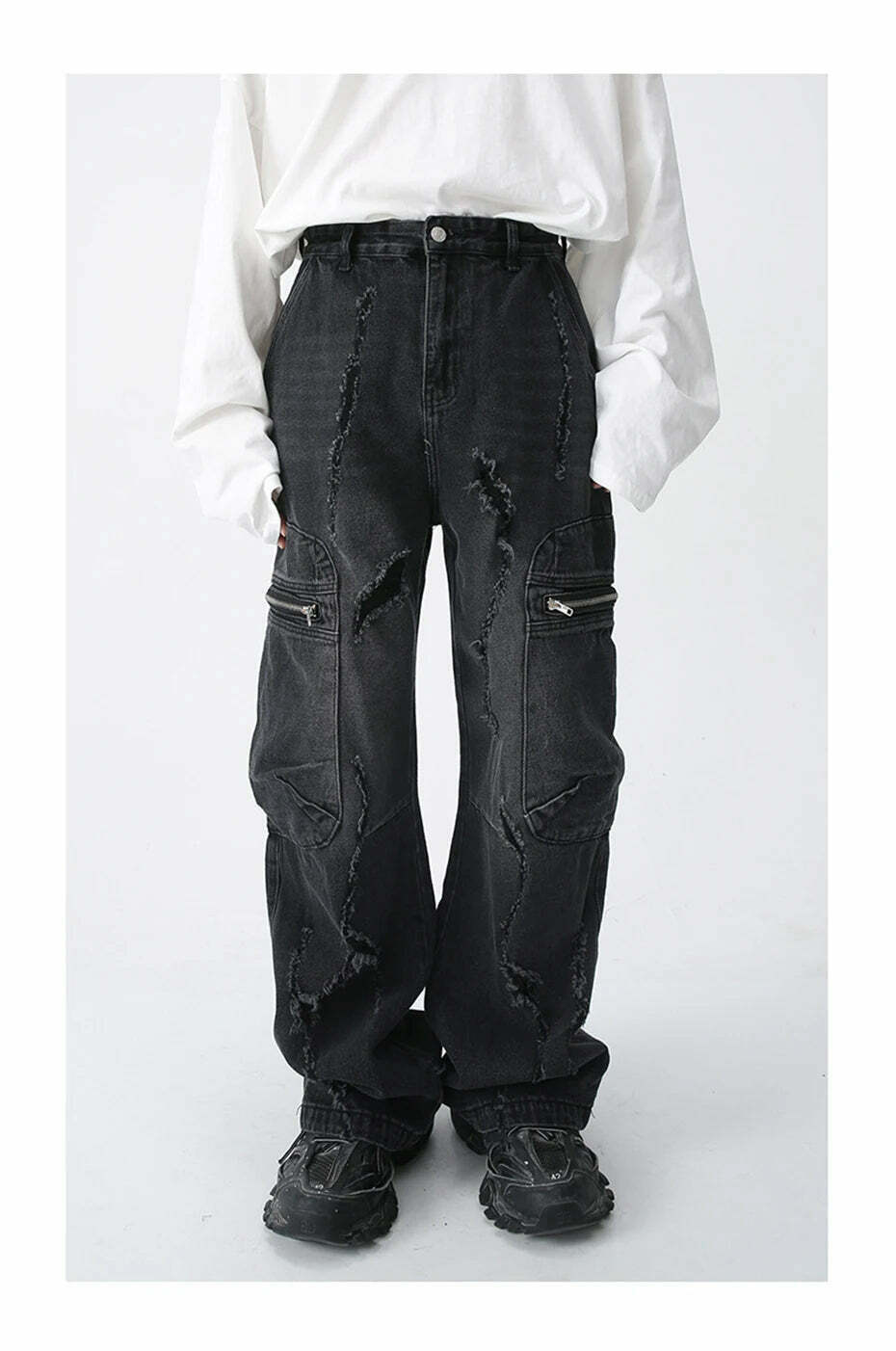 Y2K Aesthetic Cargo Skirt: Coquette Style Grunge Outfit with Loose Fit Cargo Jeans