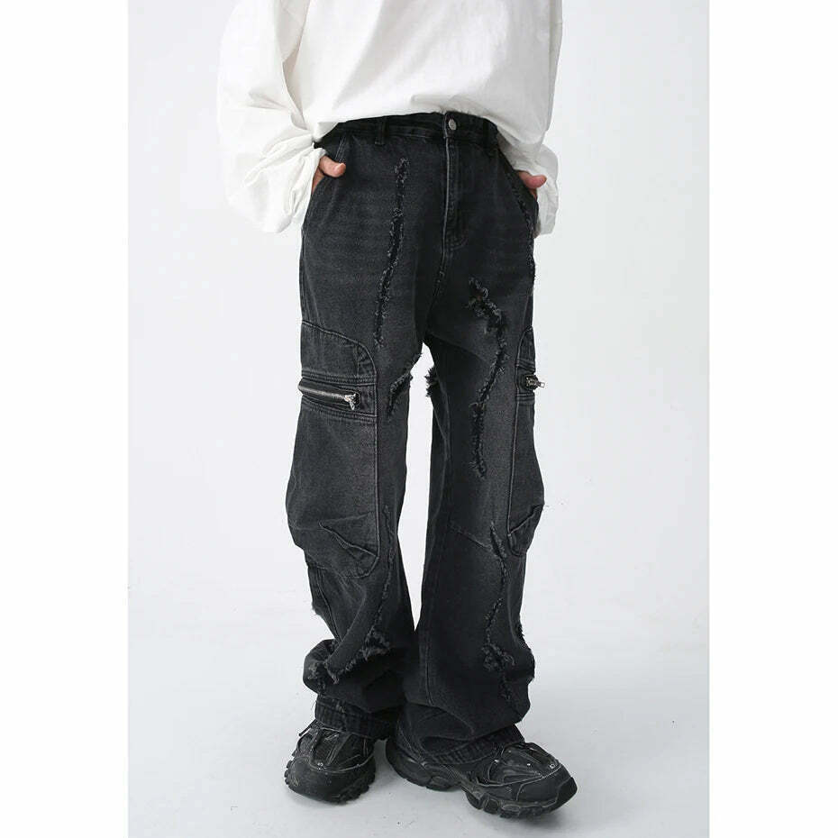 Y2K Aesthetic Cargo Skirt: Coquette Style Grunge Outfit with Loose Fit Cargo Jeans