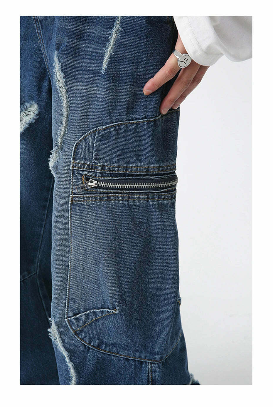 Y2K Aesthetic Cargo Skirt: Coquette Style Grunge Outfit with Loose Fit Cargo Jeans