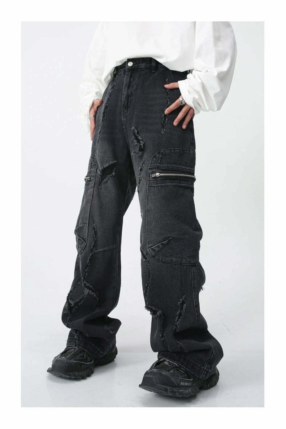Y2K Aesthetic Cargo Skirt: Coquette Style Grunge Outfit with Loose Fit Cargo Jeans