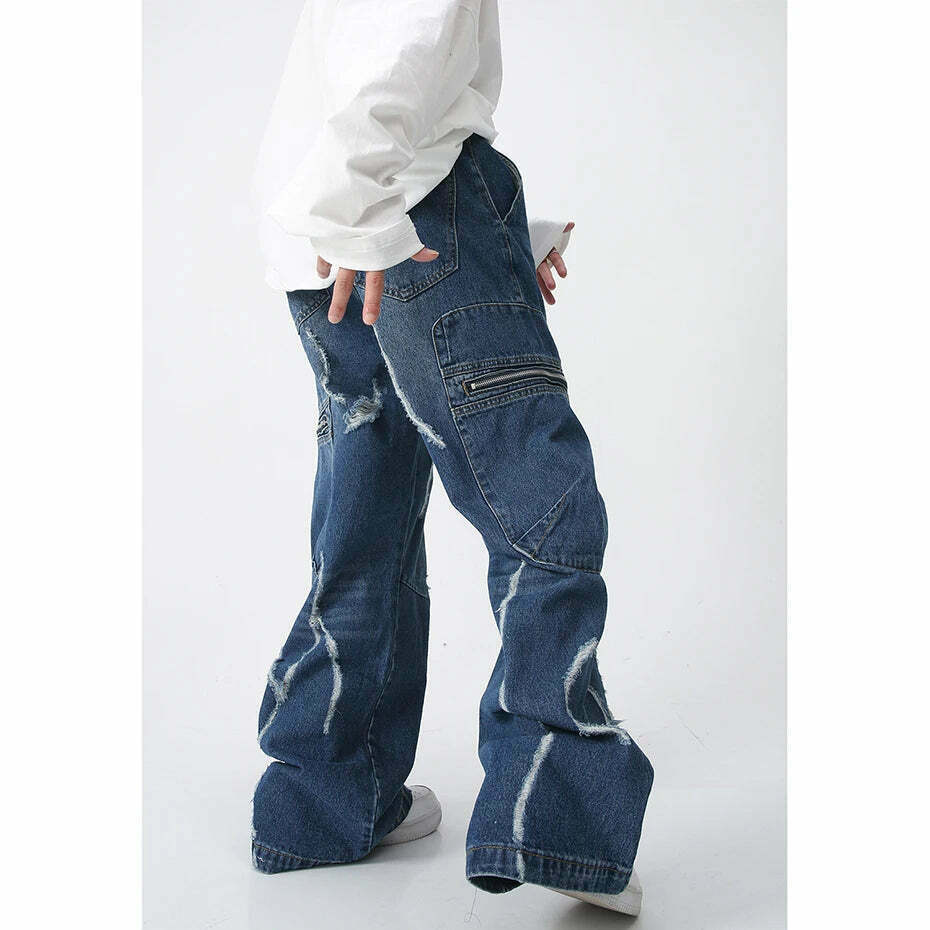 Y2K Aesthetic Cargo Skirt: Coquette Style Grunge Outfit with Loose Fit Cargo Jeans