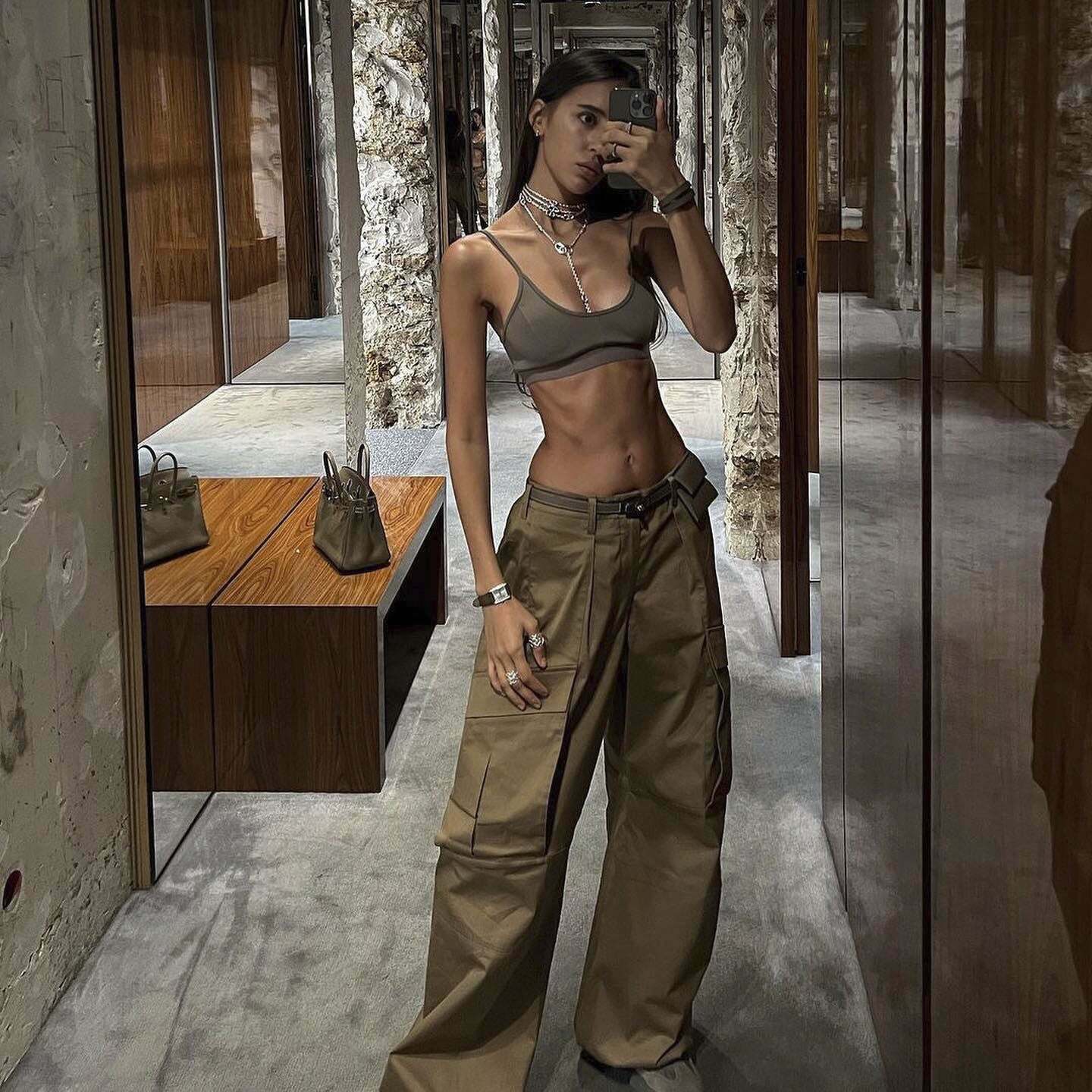 Y2K Aesthetic Cargo Skirt: Coquette Style Grunge Outfit with Retro Low-Waist Loose Woven Pants
