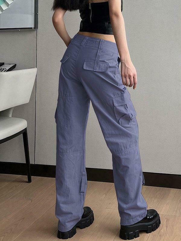 Y2K Aesthetic Cargo Skirt: Low Waist Baggy Parachute Cargo Pants