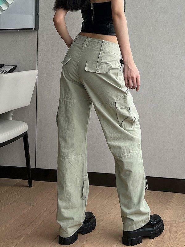 Y2K Aesthetic Cargo Skirt: Low Waist Baggy Parachute Cargo Pants