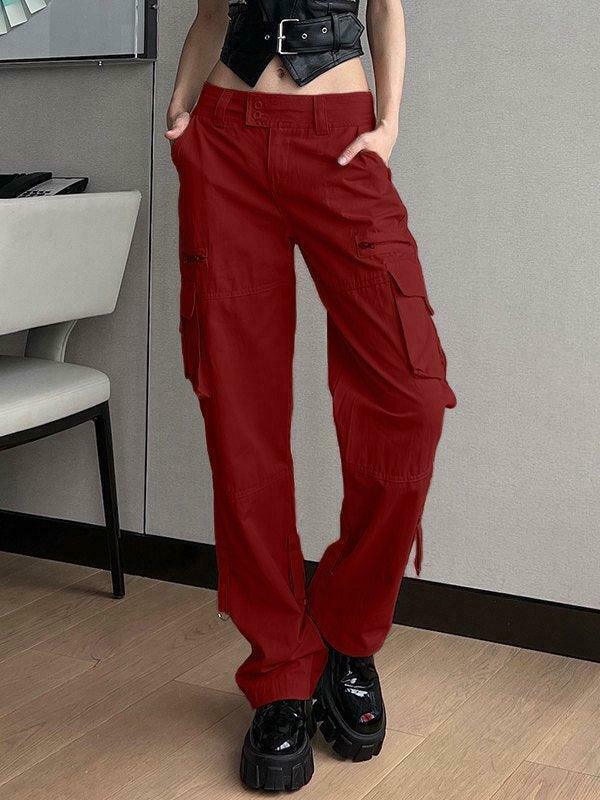 Y2K Aesthetic Cargo Skirt: Low Waist Baggy Parachute Cargo Pants