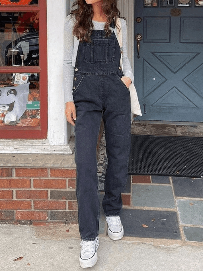 Y2K Aesthetic Cargo Skirt Overall for Women - Grunge Style with Coquette Touch, Vintage Washed Denim