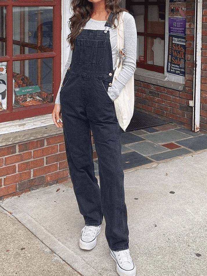 Y2K Aesthetic Cargo Skirt Overall for Women - Grunge Style with Coquette Touch, Vintage Washed Denim