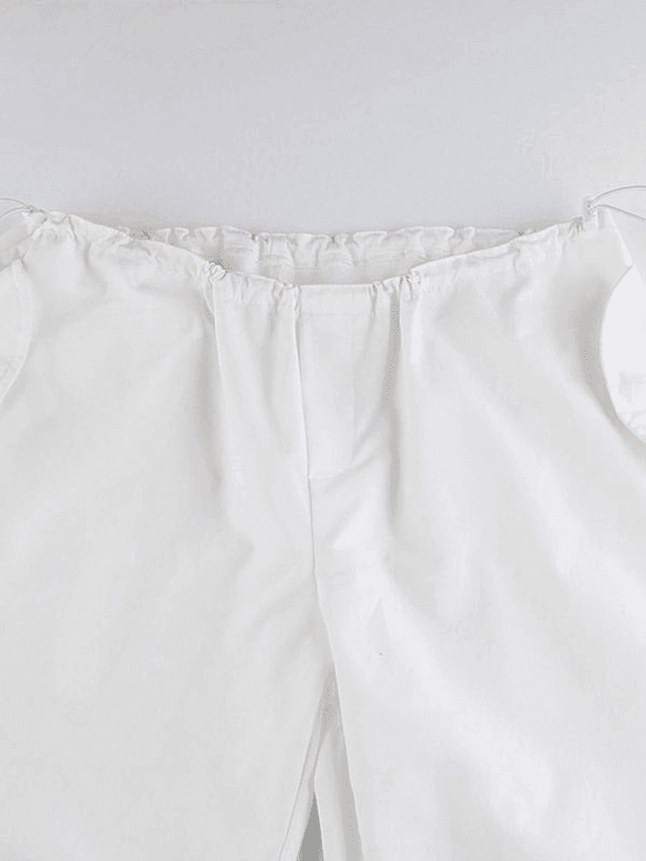 Y2K Aesthetic Cargo Skirt: Relaxed Drawstring Low Waist Cargo Pants for Women