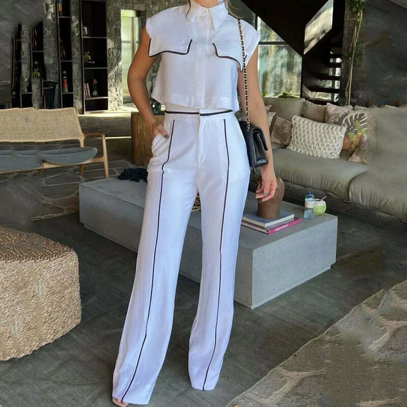 Y2K Aesthetic Cargo Skirt Set with Coquette Style Shirt and Pants - Women's Fashion