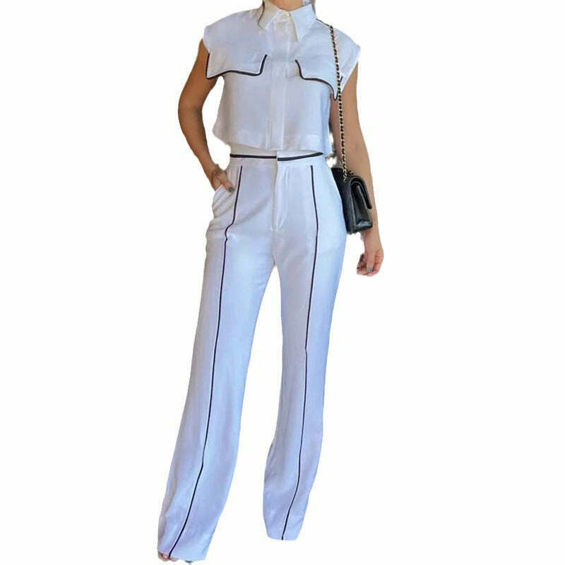 Y2K Aesthetic Cargo Skirt Set with Coquette Style Shirt and Pants - Women's Fashion
