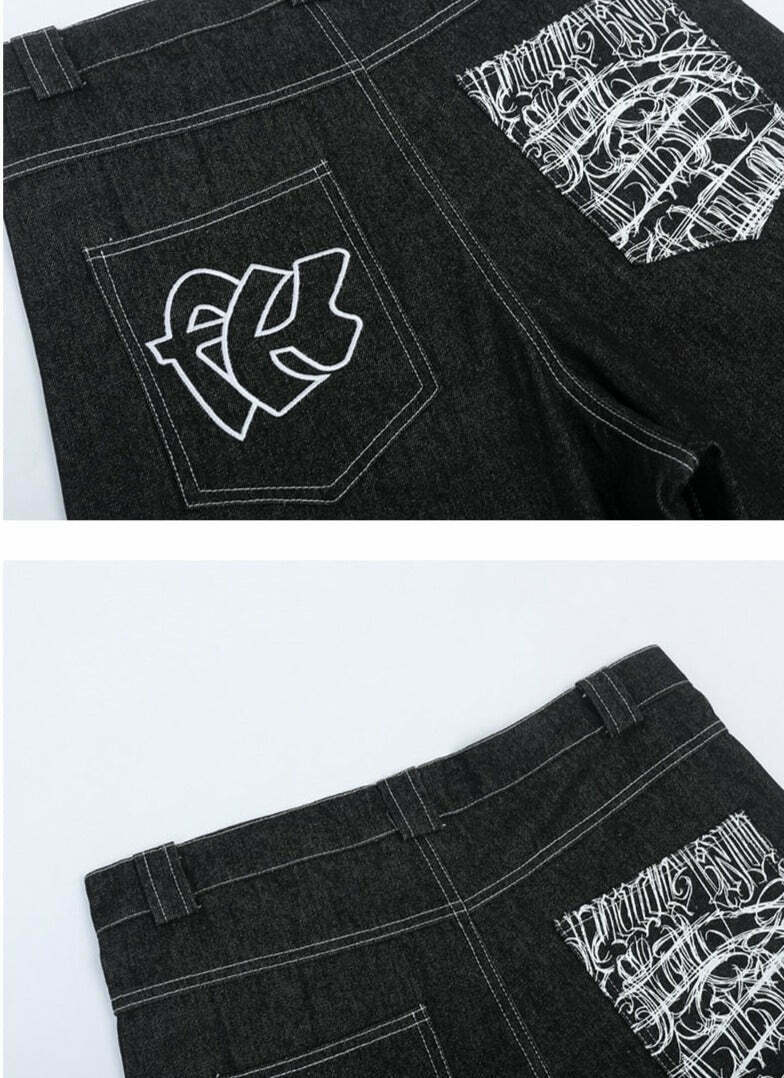 Y2K Aesthetic Cargo Skirt with Contrast Stitching - Coquette Grunge Fashion